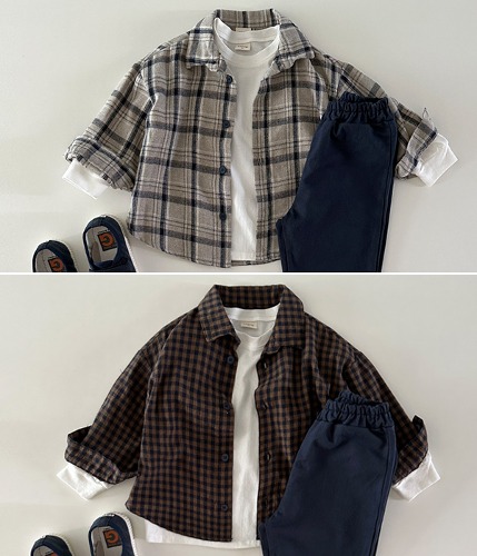 [보니토] 체크 셔츠(2color) 12m-XL